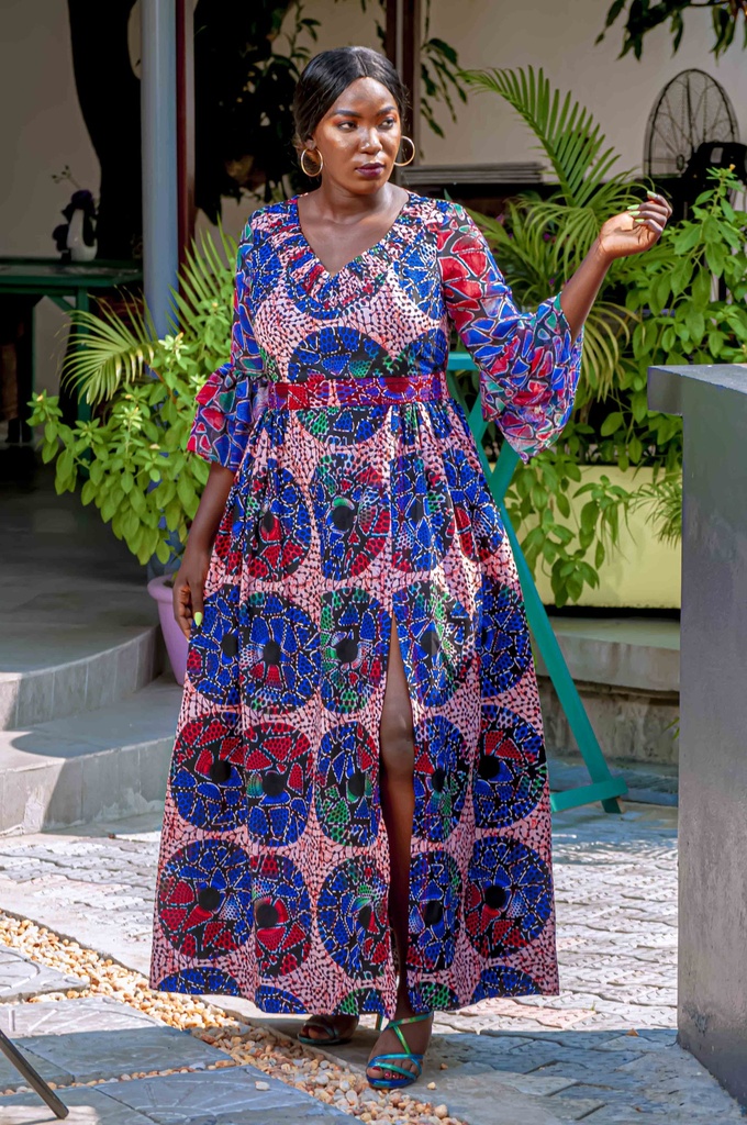 Modele robe longue en pagne outlet africain